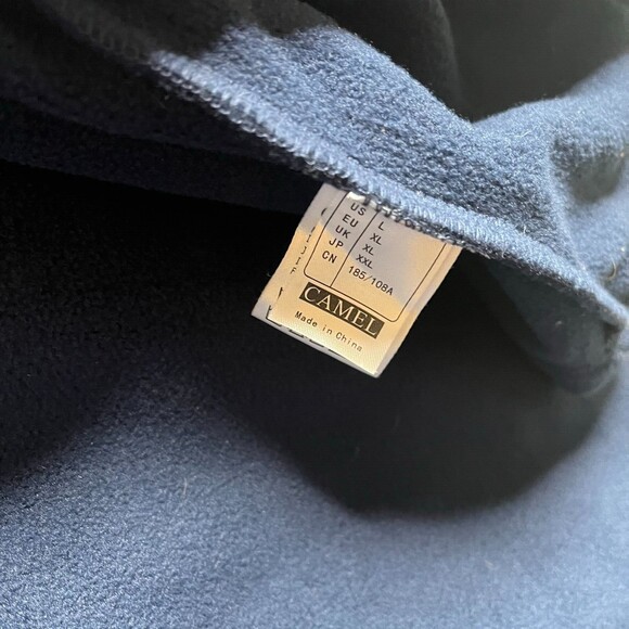 Vintage Camel Cigarette Jacket Mens L Blue Flannel Lined Full Zip Snap Coat Hood - Picture 11 of 16